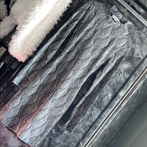 Elegant Silver and black Long Sleeve Dress